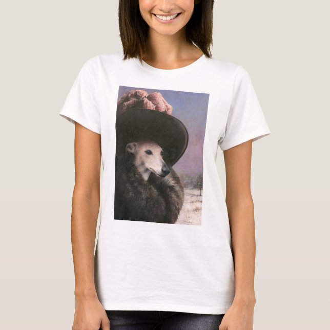 Vintage Whippet Lady T-shirt (Front)