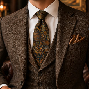 Vintage Whiskey Barrel and Grain Distillery Neck Tie