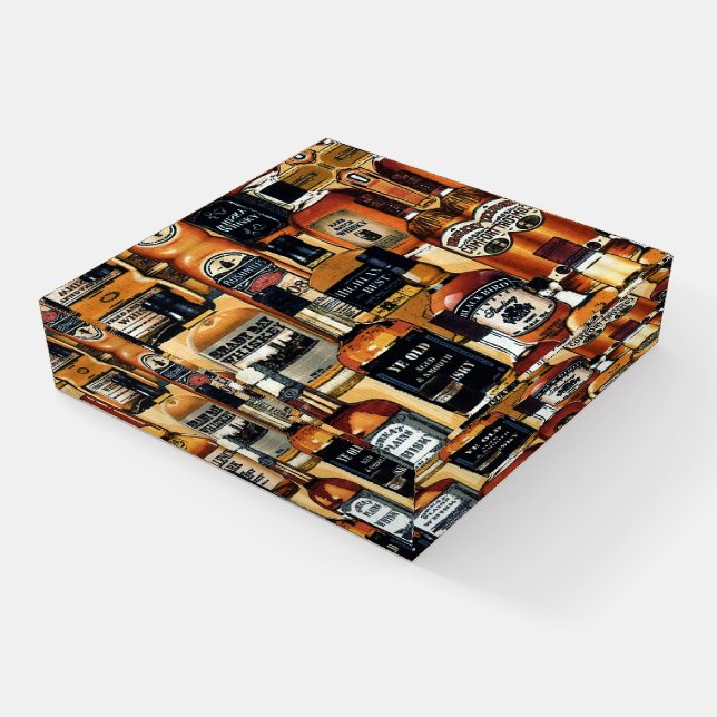 Vintage Whiskey Bottles Paperweight (Angled)