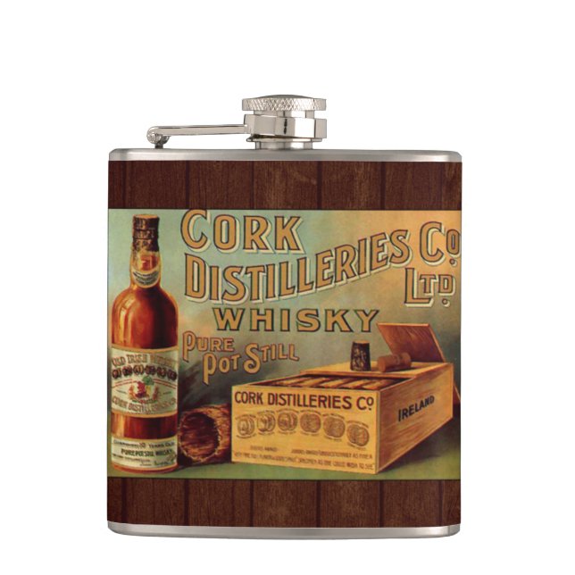 Vintage Whiskey Label Flask (Front)