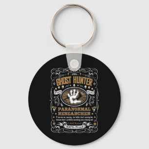 Vintage Whiskey Label Ghost Hunter Keychain