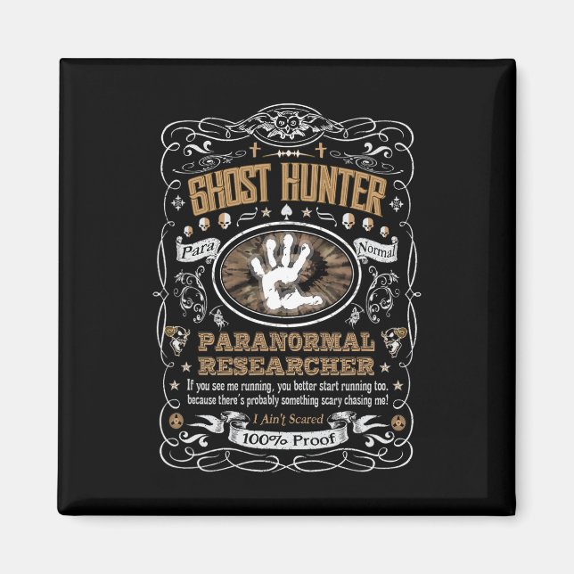 Vintage Whiskey Label Ghost Hunter  Magnet (Front)