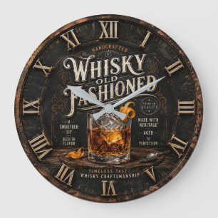 Vintage Whiskey Large Clock
