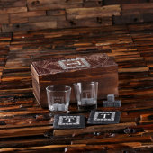 Vintage Whiskey Set: Stones, Coasters & Glasses (Front)