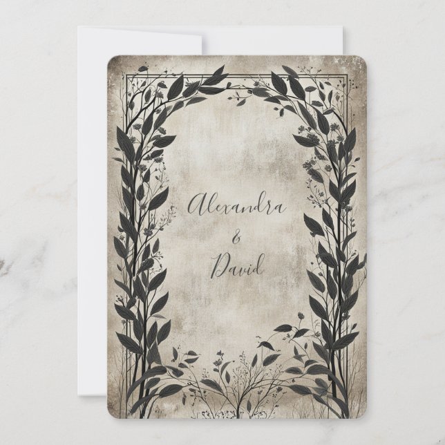 Vintage Whispering Willow  Invitation (Front)