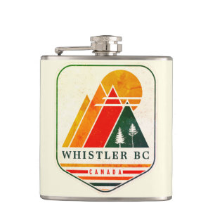 Vintage Whistler Canada Skiing Souvenir 1980s Flask