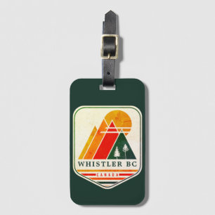 Vintage Whistler Canada Skiing Souvenir 1980s Luggage Tag
