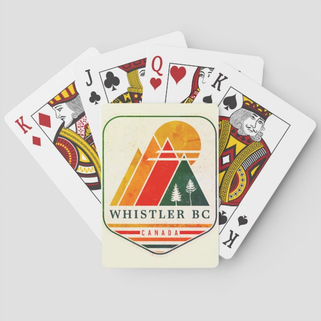 Vintage Whistler Canada Skiing Souvenir 1980s Poker Cards (Back)