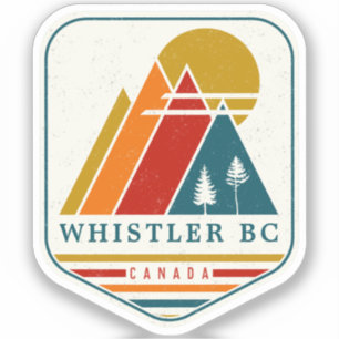 Vintage Whistler Canada Skiing Souvenir 1980s Sticker