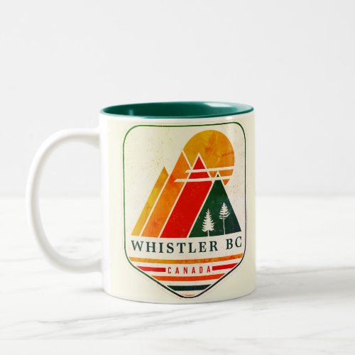 Vintage Whistler Canada Skiing Souvenir 1980s Two_Tone Coffee Mug