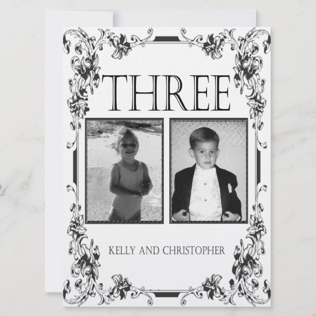 Vintage White and Black Photo Table Number 3 (Back)