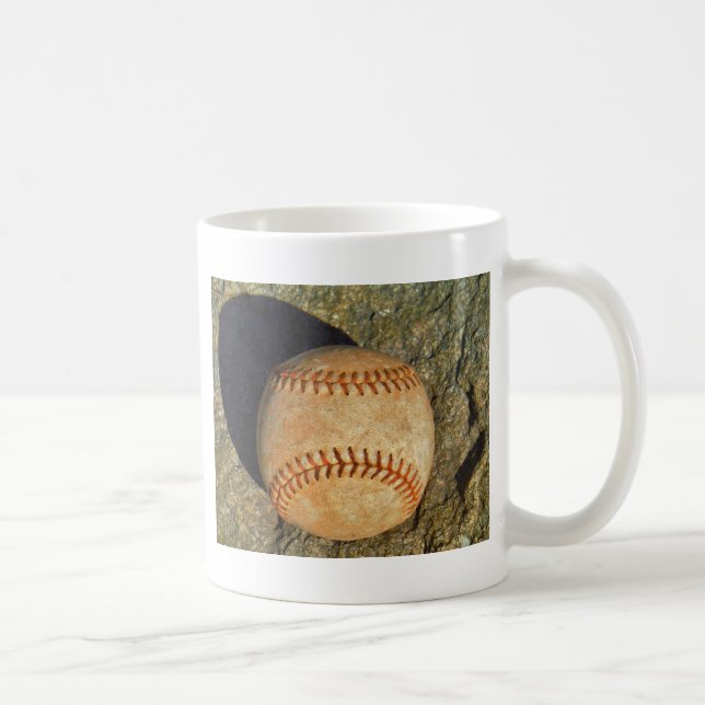 Vintage White Baseball red stitching Coffee Mug (Right)