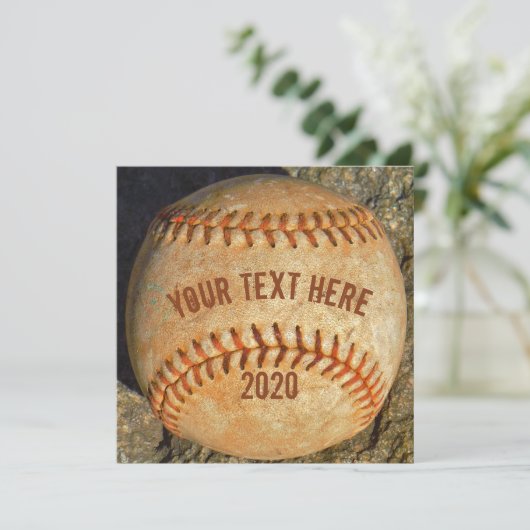 Vintage White Baseball softball (Standing Front)