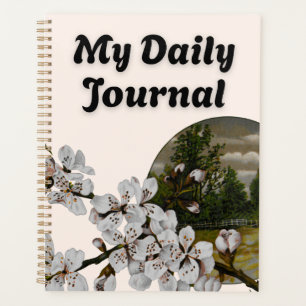 Vintage White Blossom & Pastoral Landscape Planner