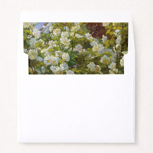 Vintage White Blossoms Wedding Envelope Liner