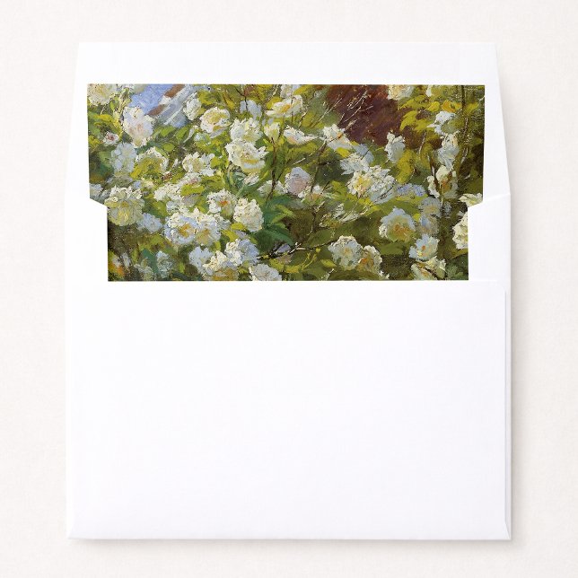 Vintage White Blossoms Wedding Envelope Liner (Creator Uploaded)