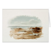 Vintage white brown seascape antique painting (Front Horizontal)