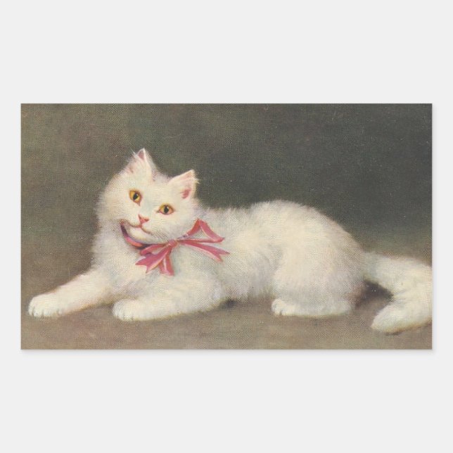 Vintage White Cat by Sophie Sperlich Sticker Sheet (Front)