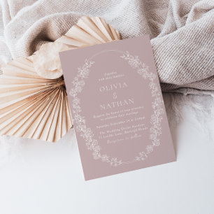 Vintage White Chinoiserie Floral Wedding Invitation