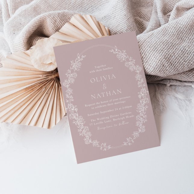 Vintage White Chinoiserie Floral Wedding Invitation (Creator Uploaded)