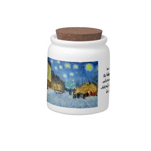 Vintage White Christmas Cookie inspired van Gogh Candy Jar