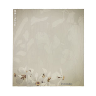 Vintage White Daffodil Personal Writing Paper Notepad