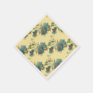 Vintage White Daisies and Blue Cornflowers Crafter Napkins