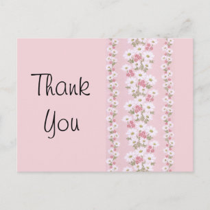 Vintage White Daisies Floral Wallpaper Postcard