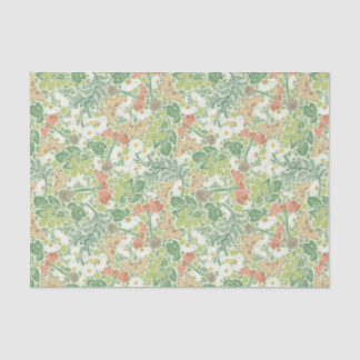 Vintage White Daisies Yellow Butterflies in Garden Tissue Paper