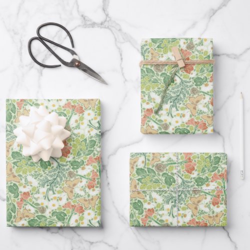 Vintage White Daisies Yellow Butterflies in Garden Wrapping Paper Sheets