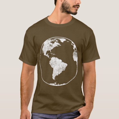 Vintage White Earth Planet Earth Earth Day  Globe T_Shirt