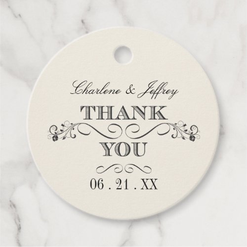 Vintage White Elegant Wedding Thank You WT313 Favor Tags