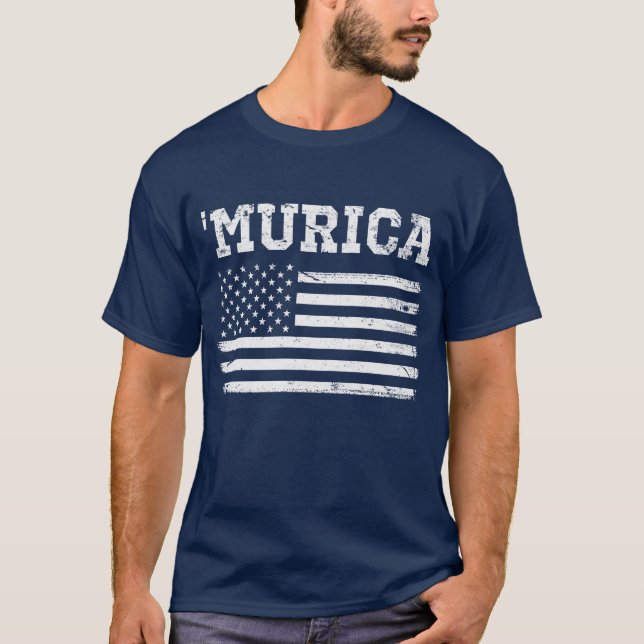 Vintage White Flag 'Murica T-shirt (Front)