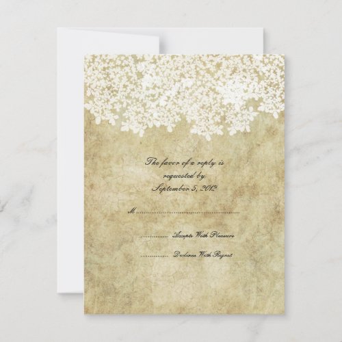 Vintage White Floral Wedding RSVP