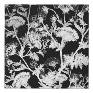 Vintage White Flowers Faux Canvas Print