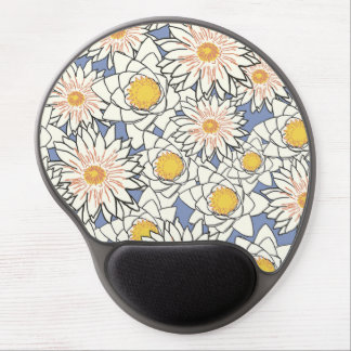 vintage white flowers gel mouse pad