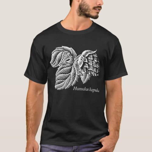 Vintage White Hop Humulus Lupulus Ink Art T_Shirt