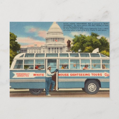 Vintage White House Tour Washington DC Postcard