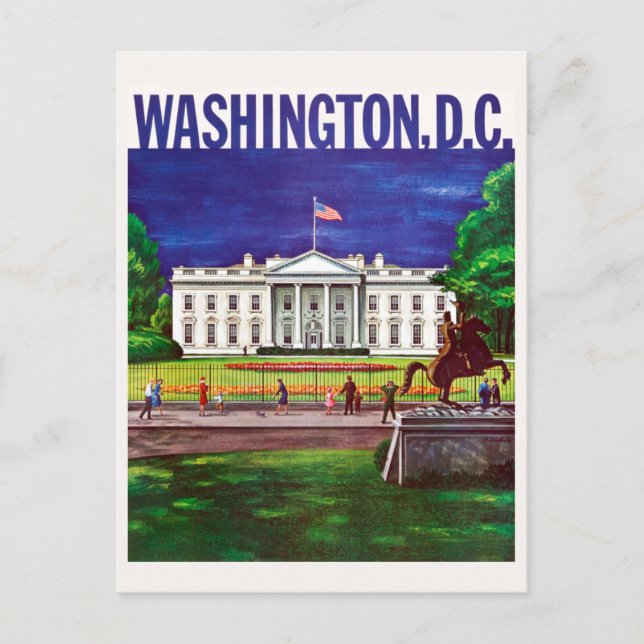 Vintage White House Washington DC Travel Postcard (Front)