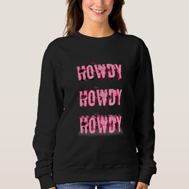 Vintage white howdy rodeo western country southern sweatshirt (Front)