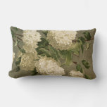 Vintage White Hydrangea, Tapestry Look Lumbar Pillow at Zazzle