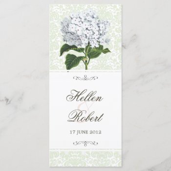 Vintage White Hydrangea Wedding Ceremony Program by jardinsecret at Zazzle