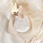 Vintage White Lace and Linen Custom Wedding Keychain<br><div class="desc">An incredibly romantic and feminine custom wedding favor keychain. Perfect for women who love lace,  linen,  and antique vintage accents.</div>