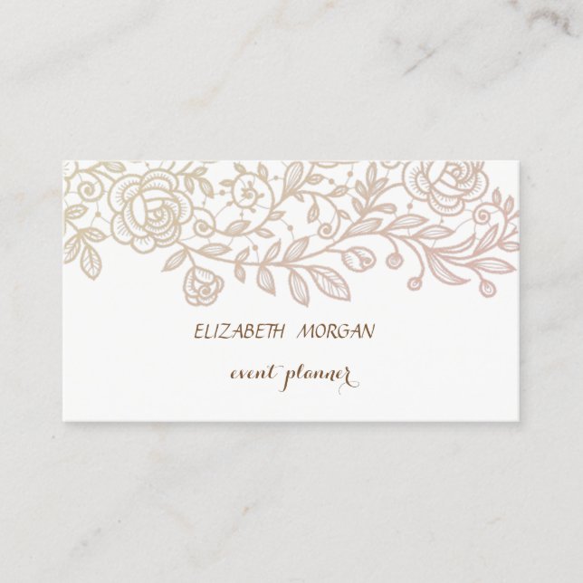Vintage ,White ,Lace Business Card (Front)