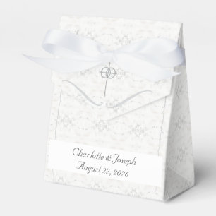 Vintage White-Lace Catholic Wedding Favor Boxes