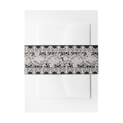 Vintage White Lace Invitation Belly Band
