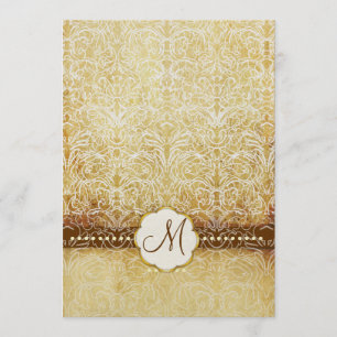 Vintage White Lace Monogram Wedding Invitations