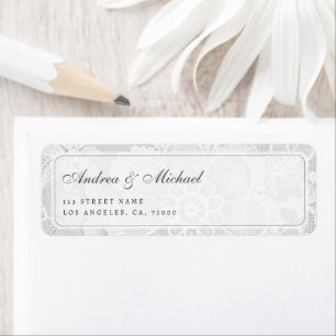 Vintage White Lace Wedding Address Label