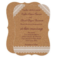 Vintage White Lace Wine Cork Wedding Invitations