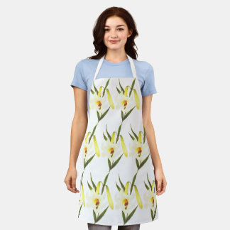 Vintage White Lily Apron